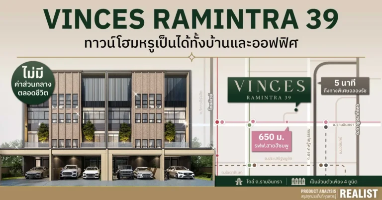 ทาวน์โฮมหรู โซนรามอินทรา ที่เป็นได้ทั้งบ้านและออฟฟิศ